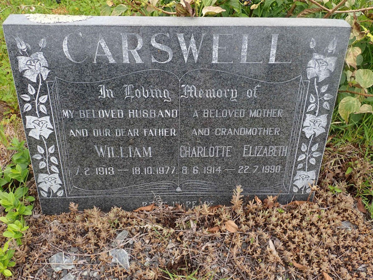 CARSWELL William 1913-1977 &amp; Charlotte Elizabeth 1914-1990