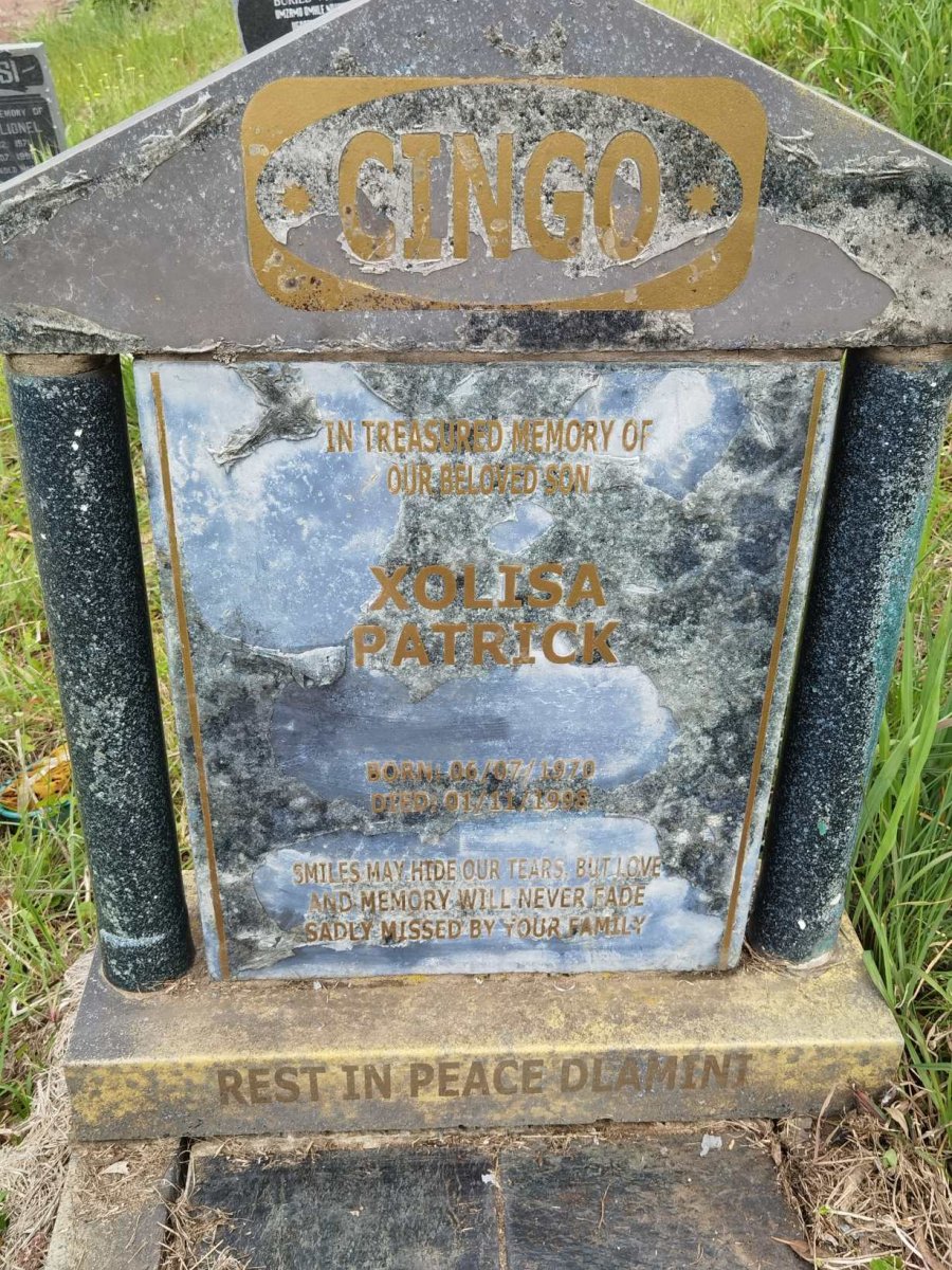 CINGO Xolisa Patrick 1970-1998