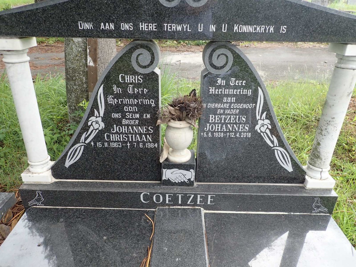 COETZEE Betzeus Johannes 1938-2018 :: COETZEE Johannes Christiaan 1963-1984