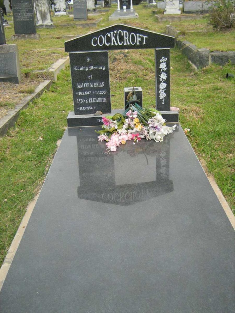 COCKCROFT Malcolm Brian 1947-2007 &amp; Lynne Elizabeth 1954-