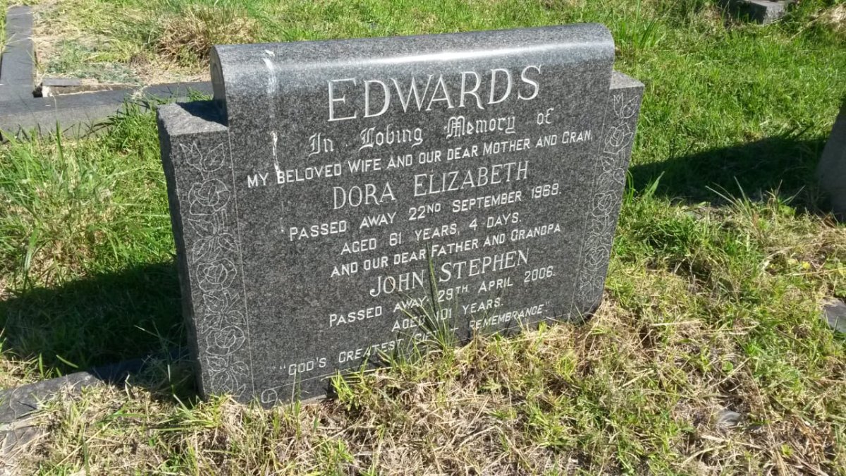 EDWARDS John Stephen -2006 &amp; Dora Elizabeth -1968