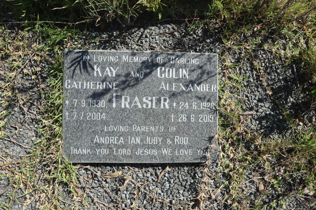 FRASER Colin Alexander 1929-2019 &amp; Kay Catherine 1930-2004