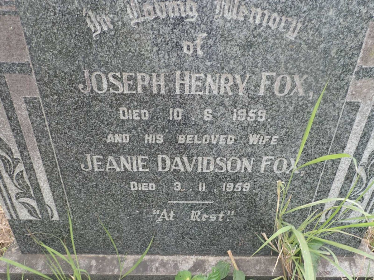 FOX Joseph Henry -1959 &amp; Jeanie Davidson -1959
