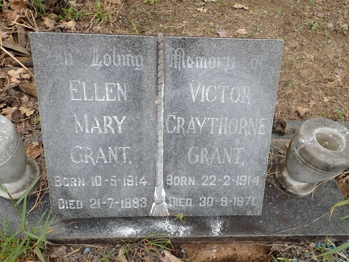 GRANT Victor Craythorne 1914-1971 &amp; Ellen Mary 1914-1983