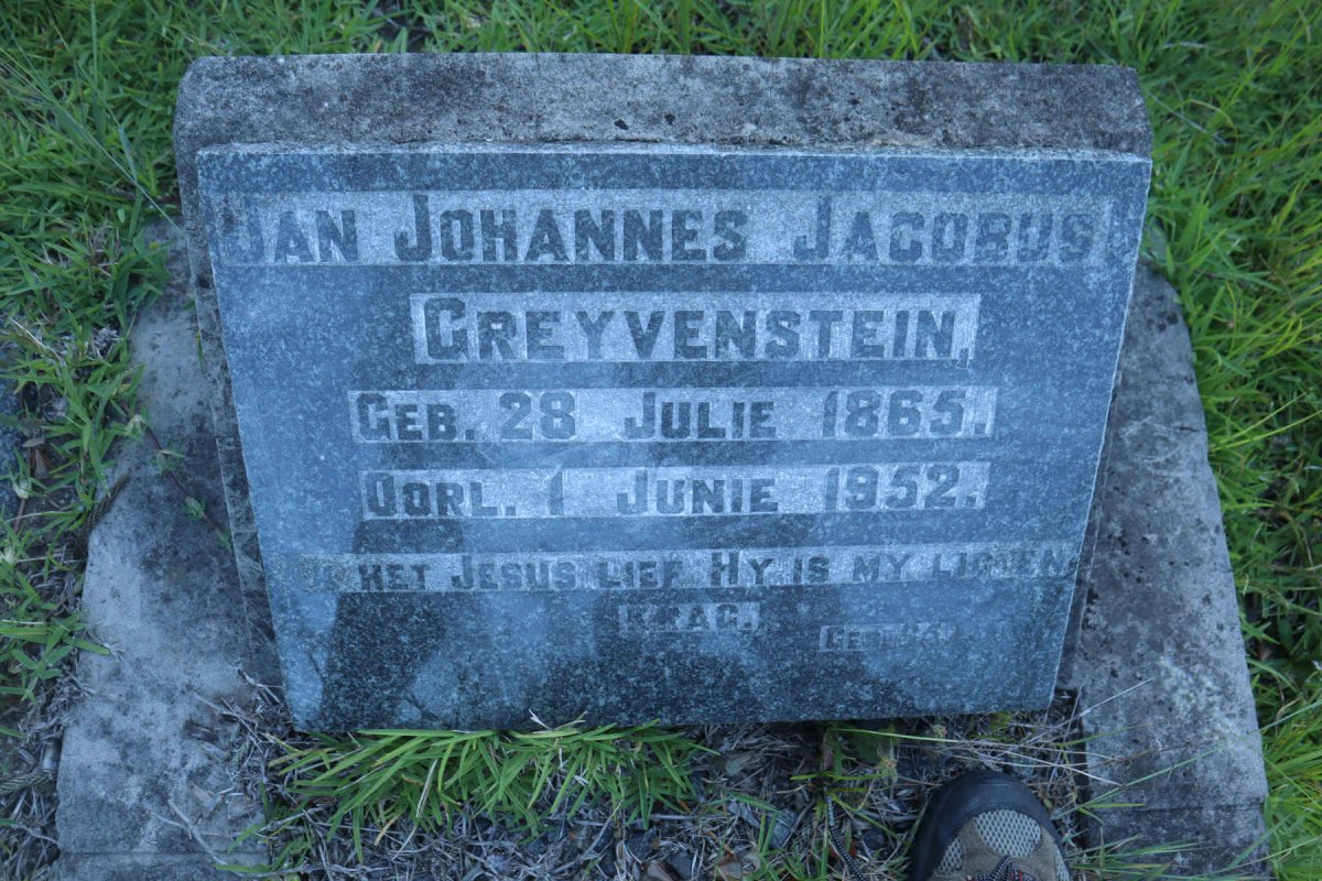 GREYVENSTEIN Jan Johannes Jacobus 1865-1952