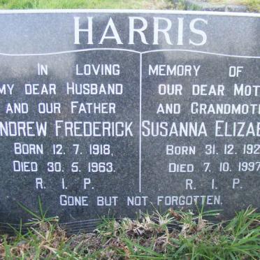 HARRIS Andrew Frederick 1918-1963 &amp; Susanna Elizabeth 1929-1997