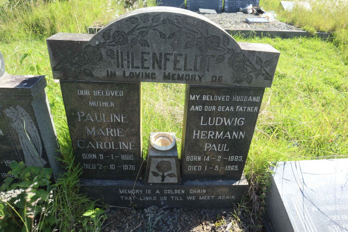 IHLENFELDT Ludwig Hermann Paul 1883-1965 &amp; Pauline Marie Caroline 1886-1976
