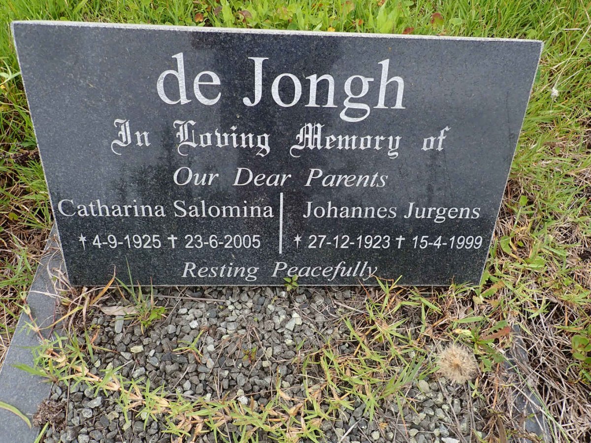 JONGH Johannes Jurgens, de 1923-1999 &amp; Catharina Salomina 1925-2005
