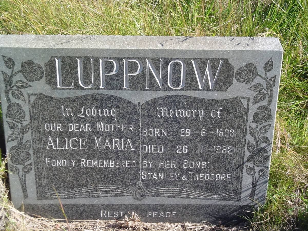 LUPPNOW Alice Maria 1903-1982