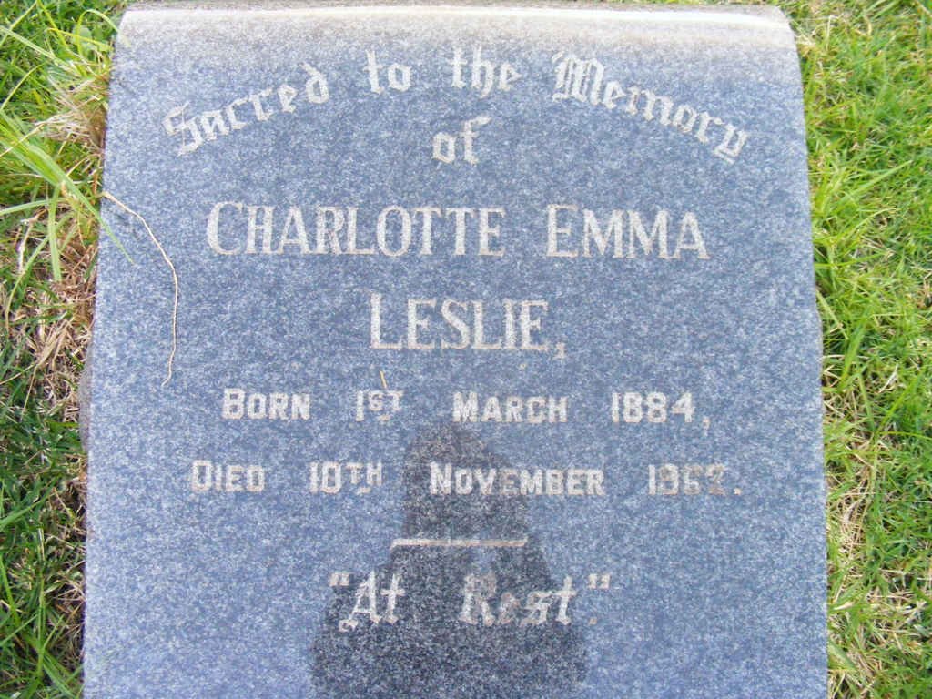 LESLIE Charlotte Emma 1884-1962