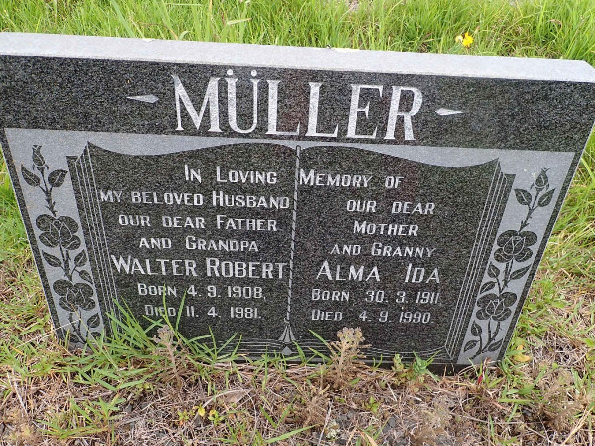 MULLER Walter Robert 1908-1981 &amp; Alma Ida 1911-1990