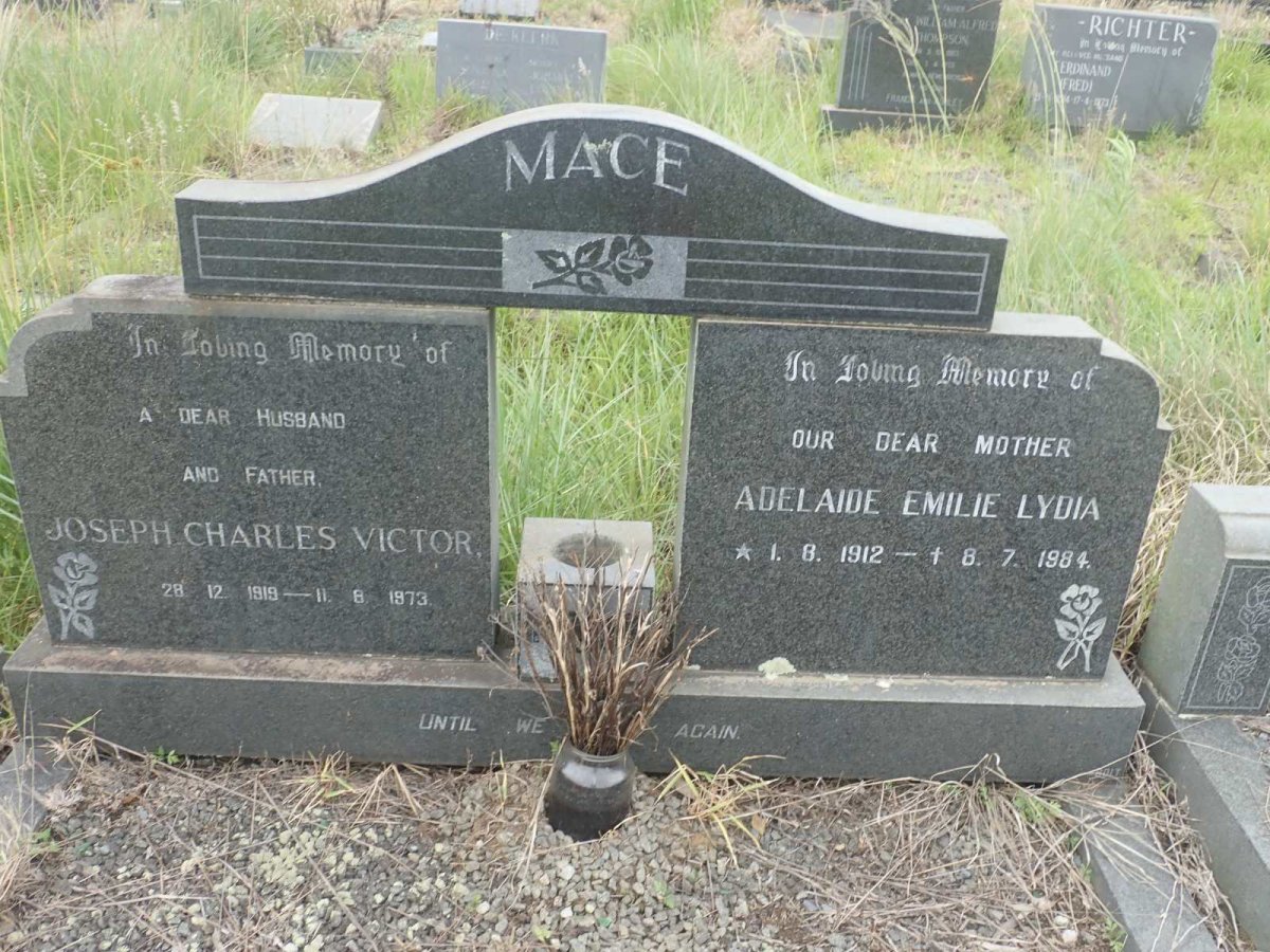 MACE Joseph Charles Victor 1919-1973 &amp; Adelaide Emilie Lydia 1912-1984