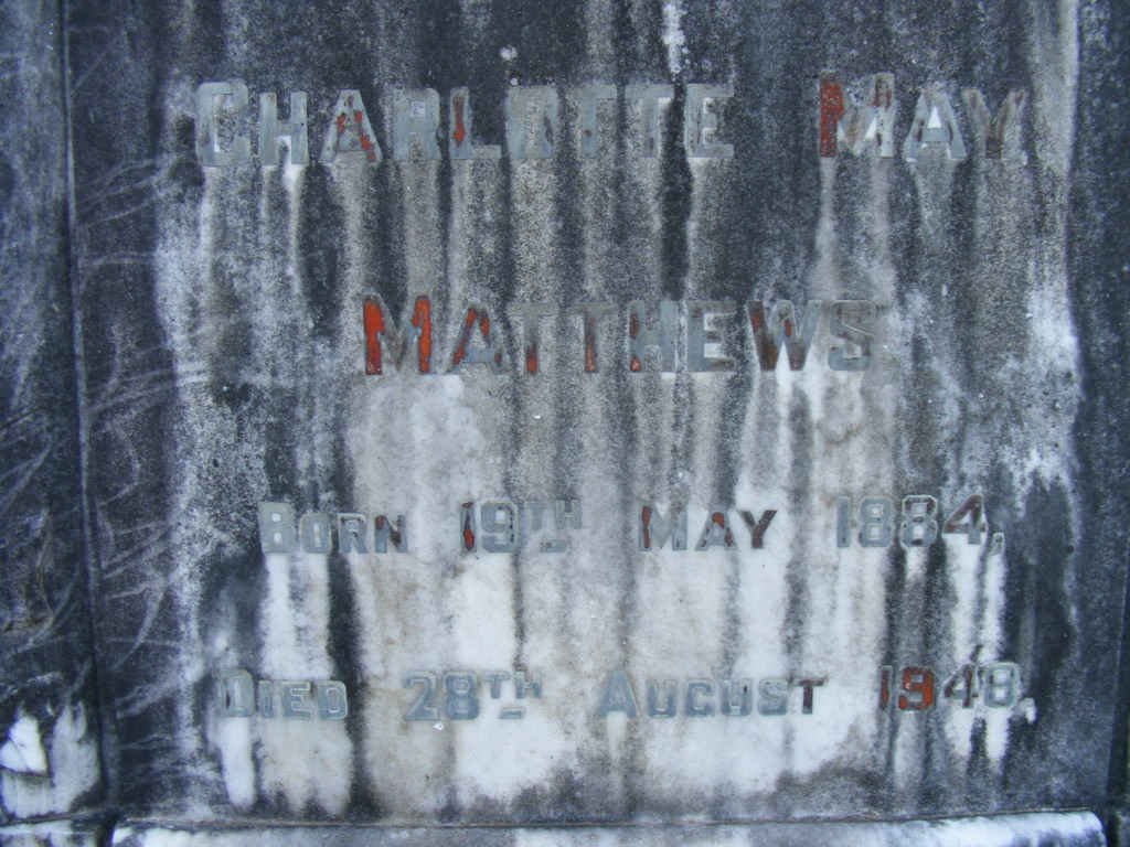 MATTHEWS Charlotte May 1884-1948