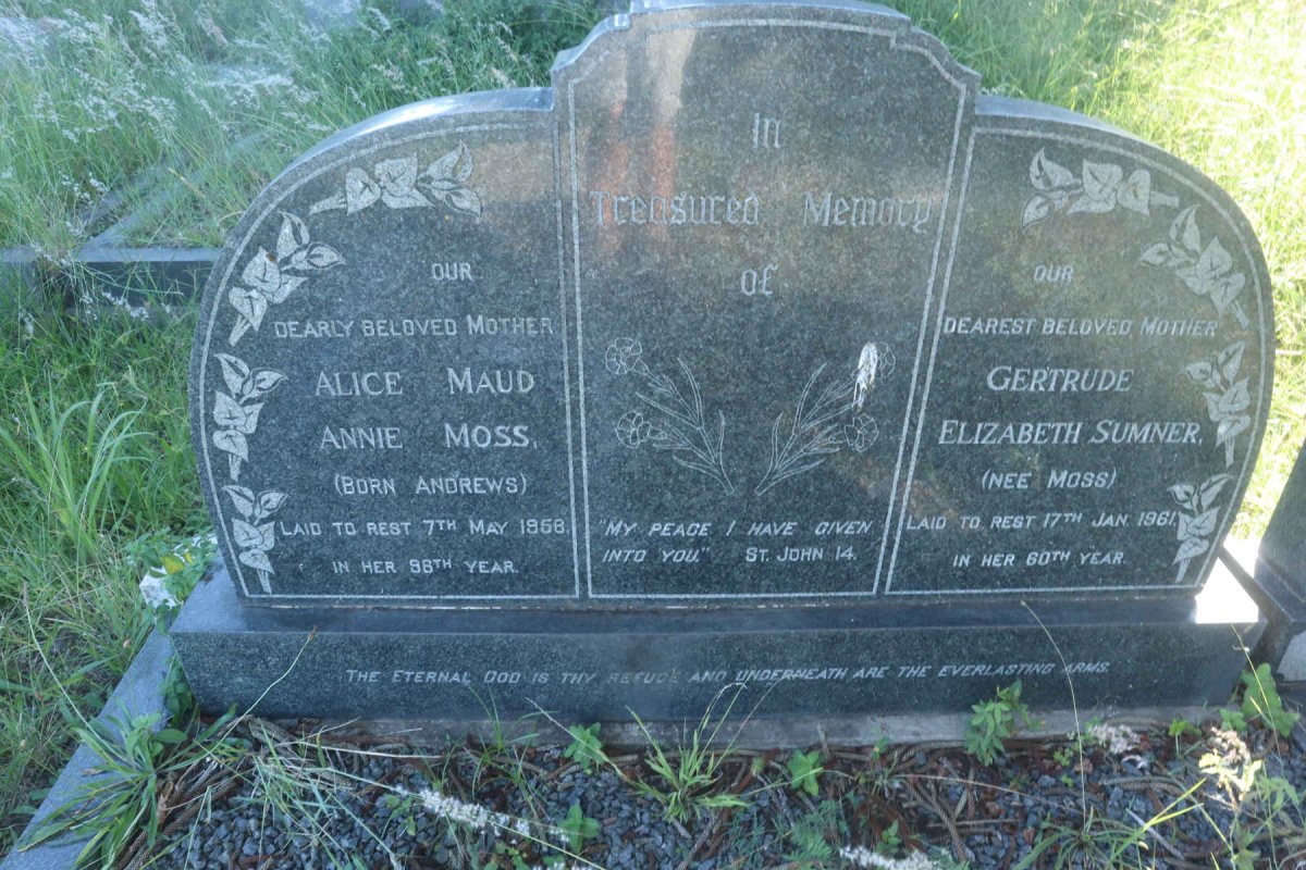 MOSS Alice Maud Annie nee ANDREWS -1958 :: SUMNER Gertrude Elizabeth nee MOSS -1961