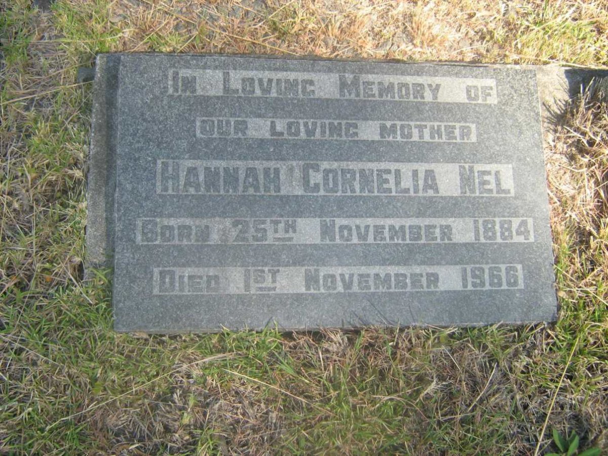 NEL Hannah Cornelia 1884-1966