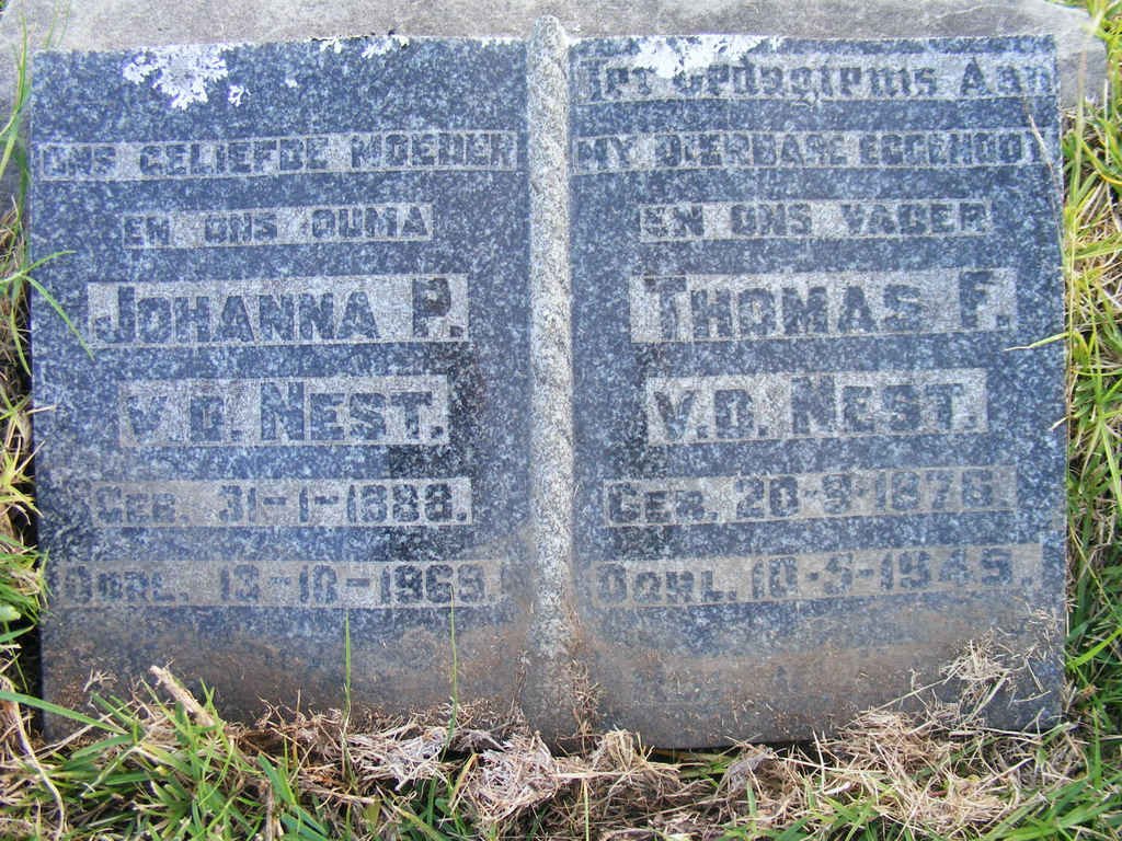 NEST Thomas F., v.d. 1876-1945 &amp; Johanna P. 1888-1969