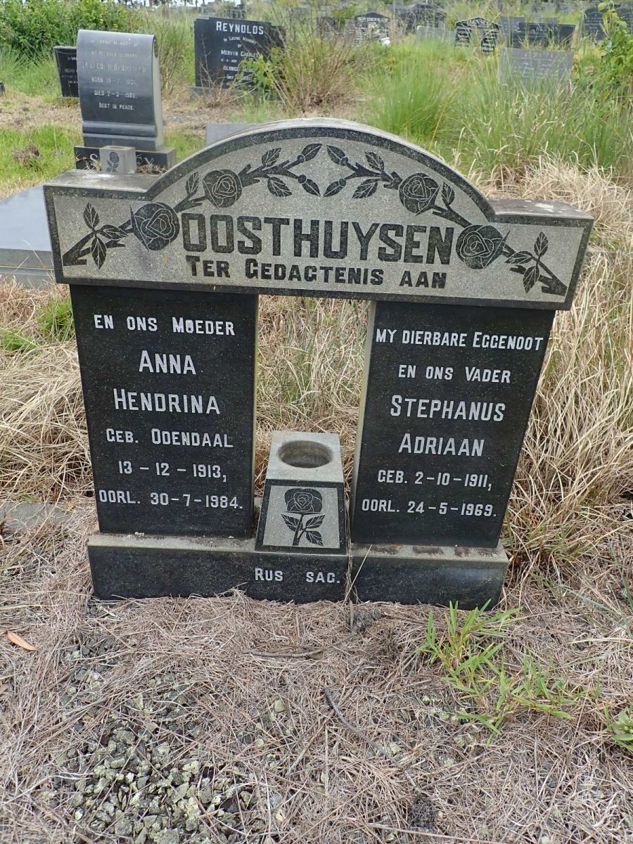 OOSTHUYSEN Stephanus Adriaan 1911-1969 &amp; Anna Hendrina ODENDAAL 1913-1984