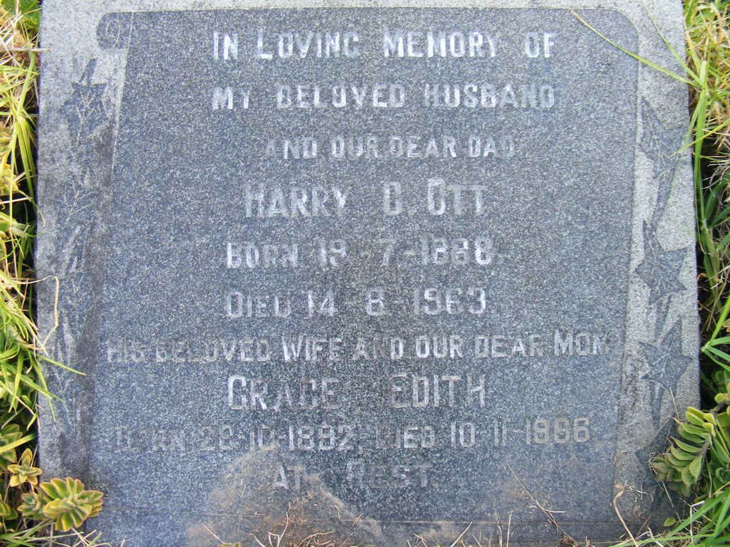OTT Harry C. 1888-1963 &amp; Grace Edith 1892-1966