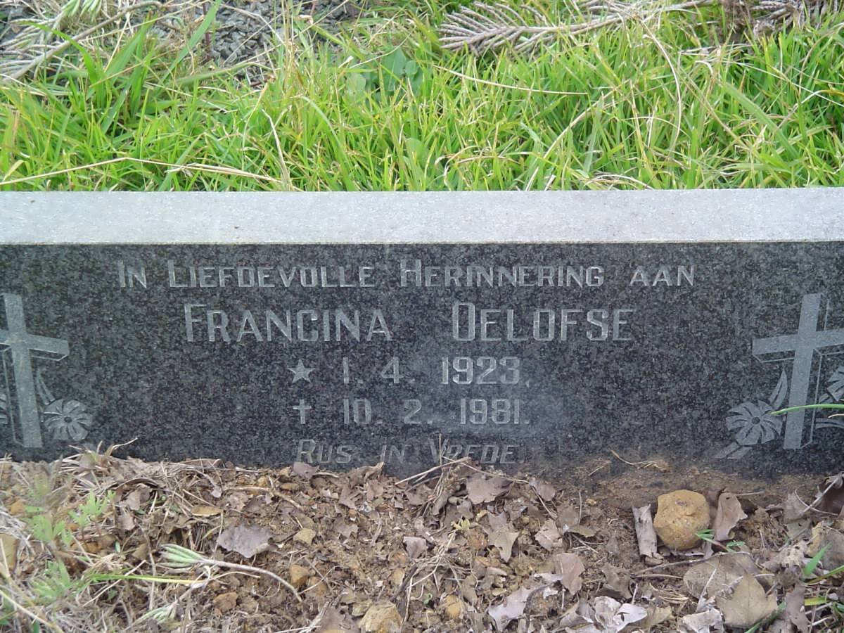 OELOFSE Francina 1923-1981
