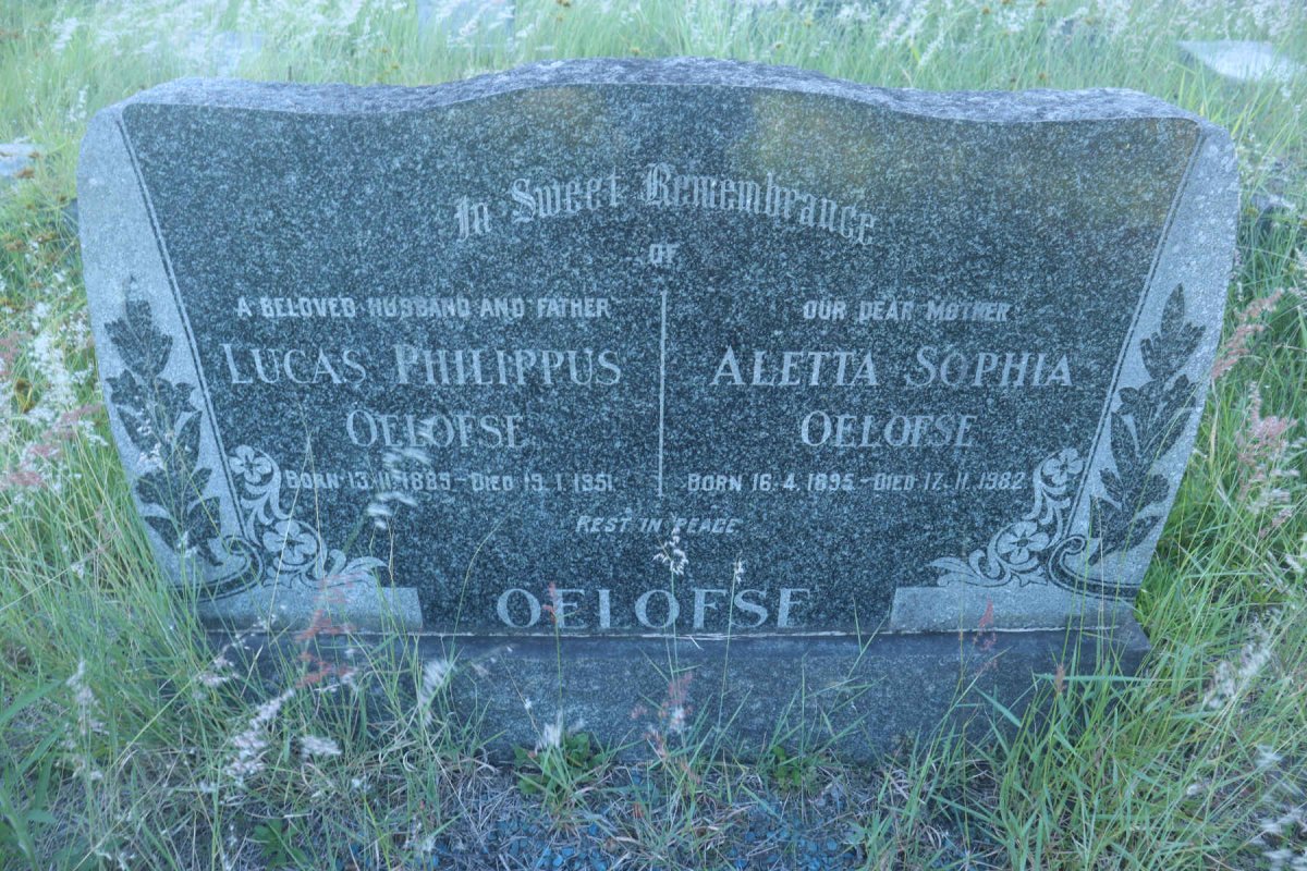 OELOFSE Lucas Philippus 1889-1951 &amp; Aletta Sophia 1895-1982