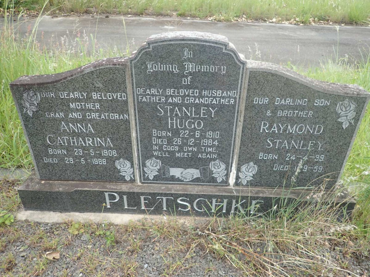 PLETSCHKE Stanley Hugo 1910-1984 &amp; Anna Catharina 1906-1988 :: PLETSCHKE Raymond Stanley 1889-1959