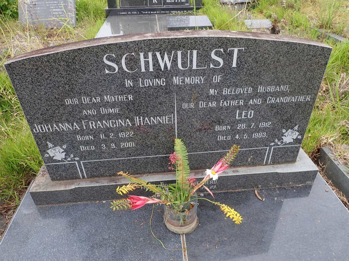 SCHWULST Leo 1912-1983 &amp; Johanna Francina 1922-2001
