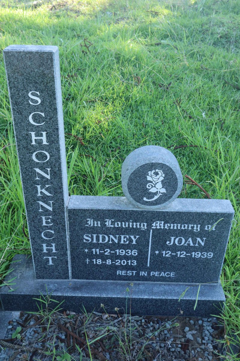 SCHONKNECHT Sidney 1936-2013 &amp; Joan 1939-