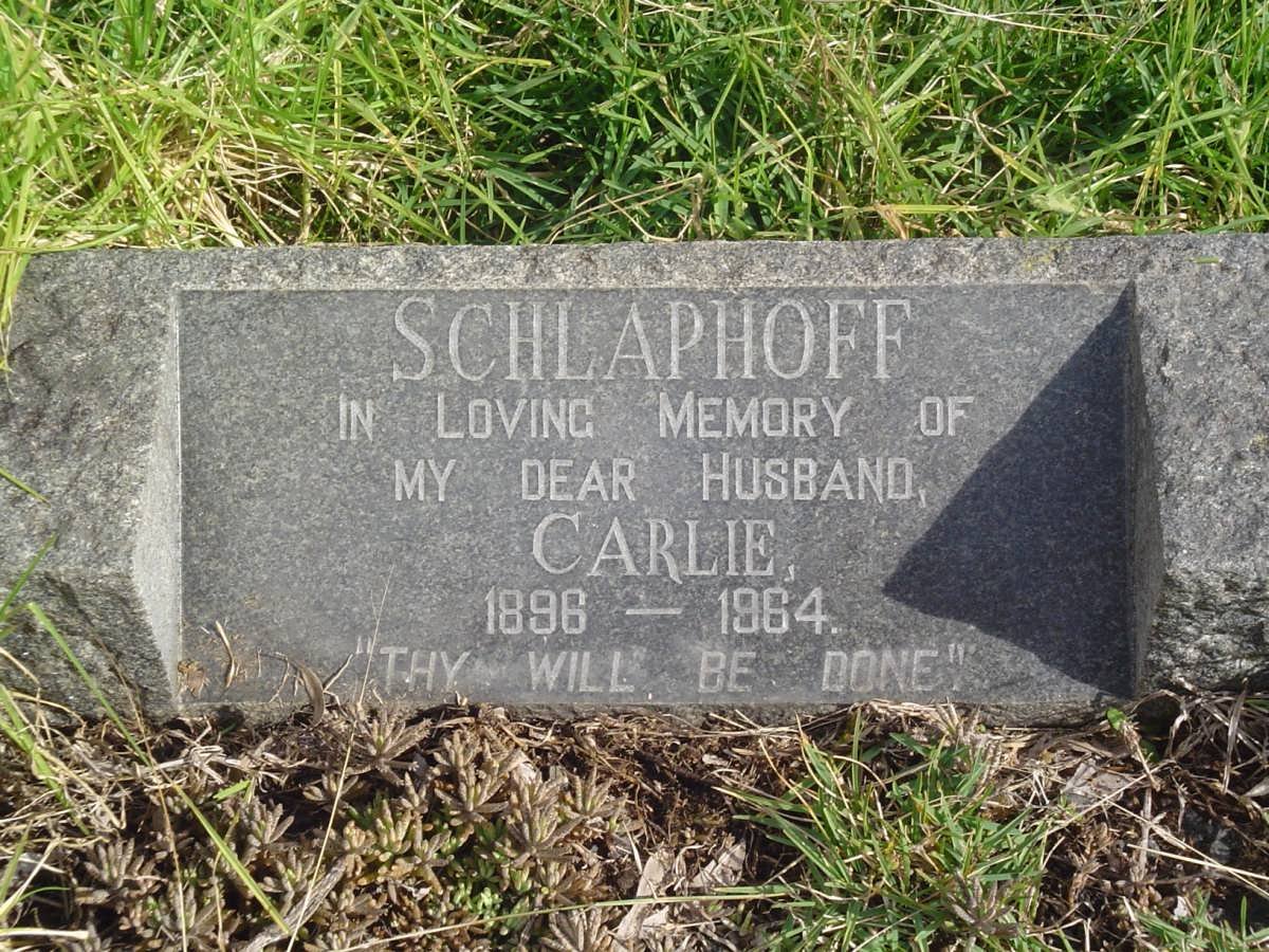 SCHLAPHOFF Carlie 1896-1964