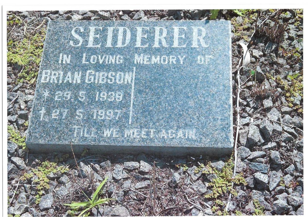 SEIDERER Brian Gibson 1939-1997