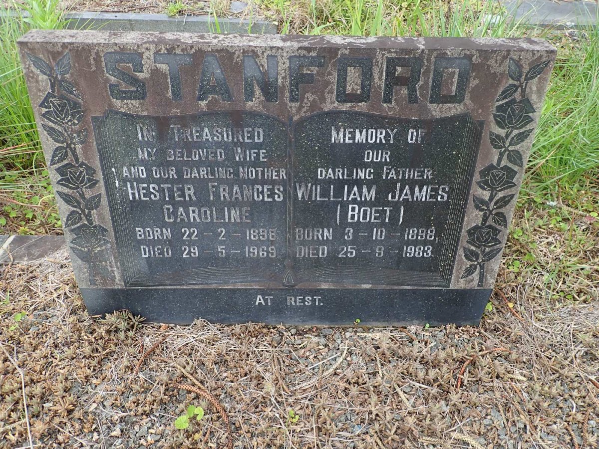 STANFORD William James 1898-1983 &amp; Hester Frances Caroline 1898-1969