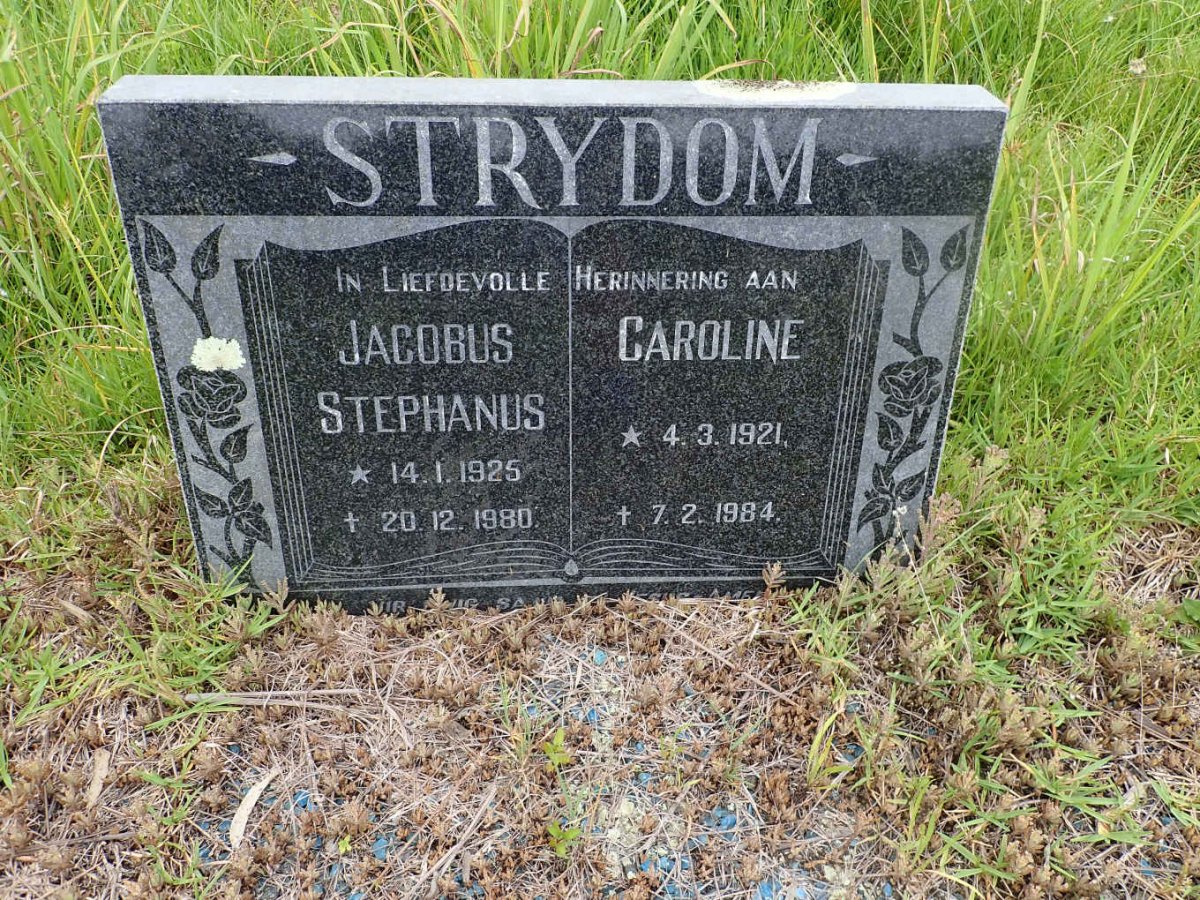 STRYDOM Jacobus Stephanus 1925-1980 &amp; Caroline 1921-1984