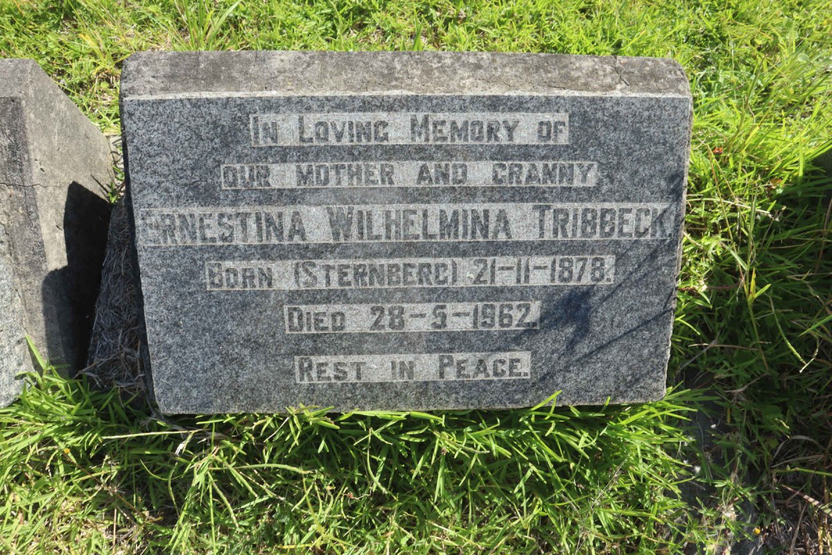 TRIBBECK Ernestina Wilhelmina nee STERNBERG 1878-1962