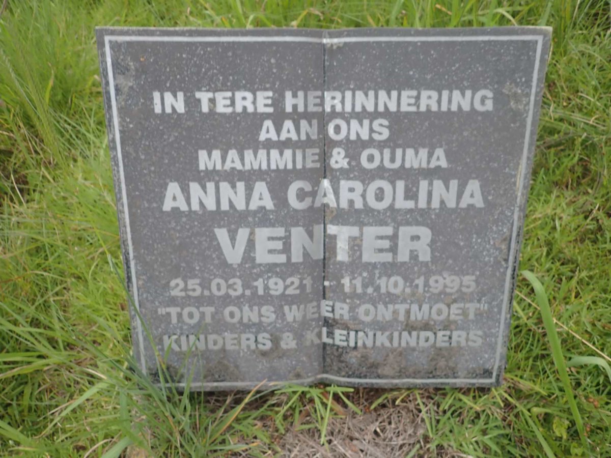 VENTER Anna Carolina 1921-1995