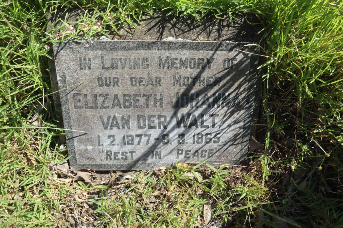 WALT Elizabeth Johanna, van der 1877-1965