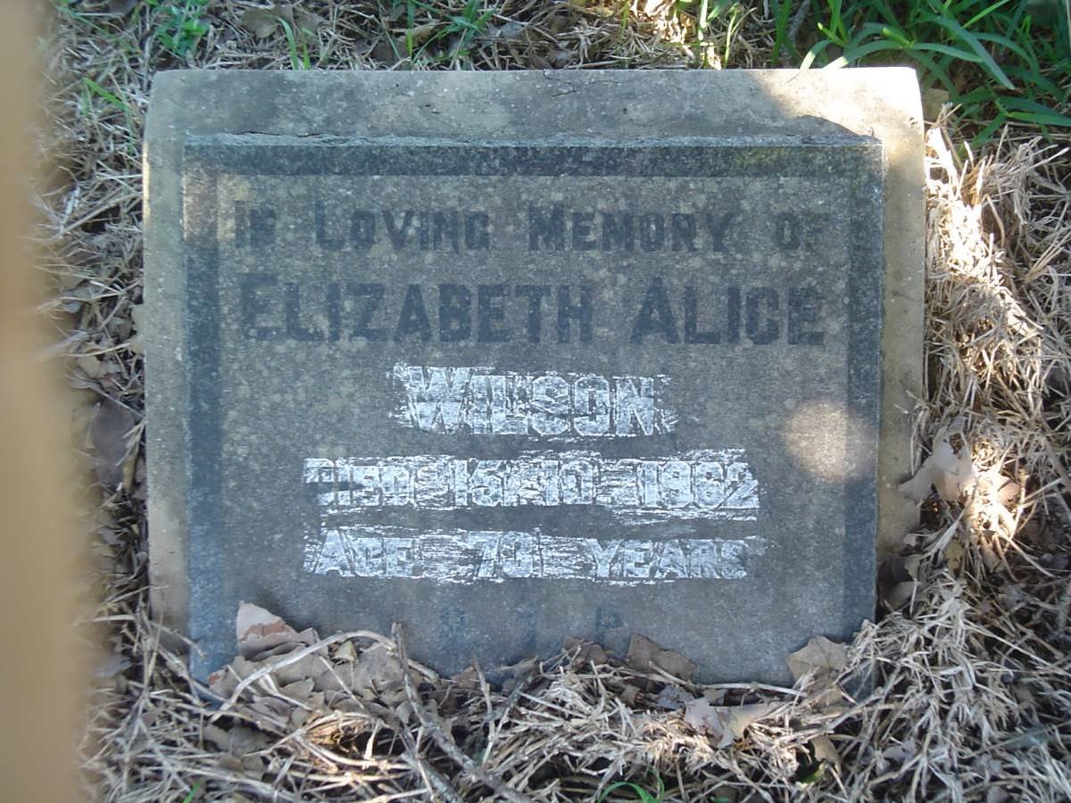 WILSON Elizabeth Alice -1962