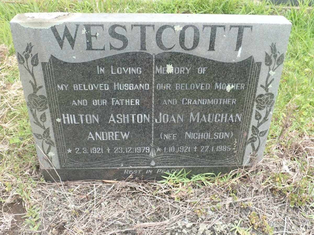 WESTCOTT Hilton Ashton Andrew 1921-1979 &amp; Joan Maughan NICHOLSON 1921-1985