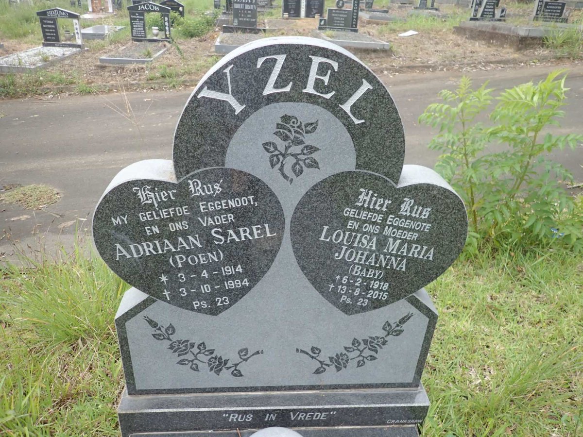 YZEL Adriaan Sarel 1914-1994 &amp; Louisa Maria Johanna 1918-2015