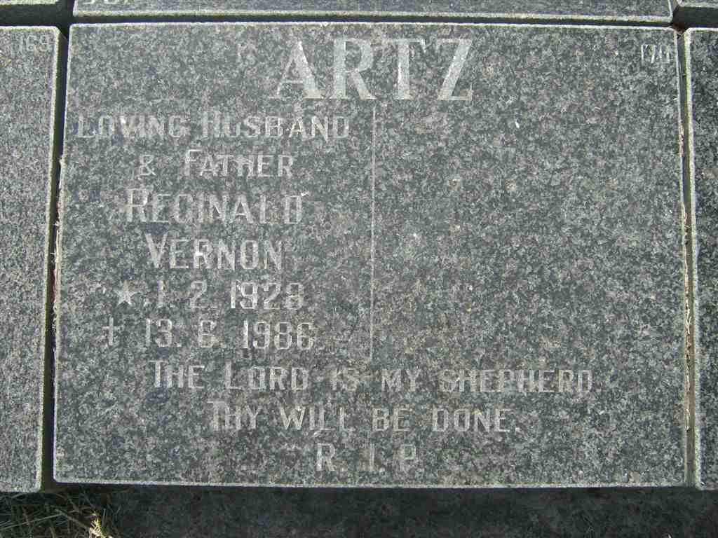 ARTZ Reginald Vernon 1928-1986