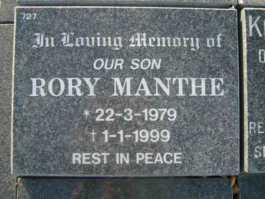 MANTHE Rory 1979-1999
