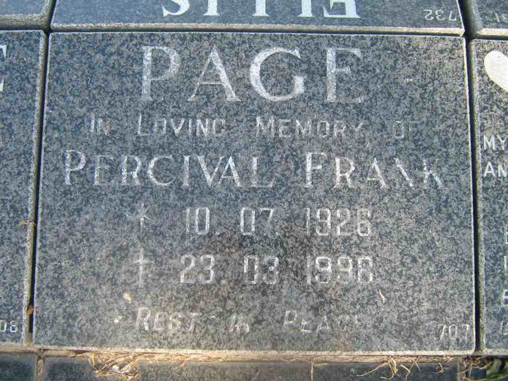 PAGE Percival Frank 1926-1998