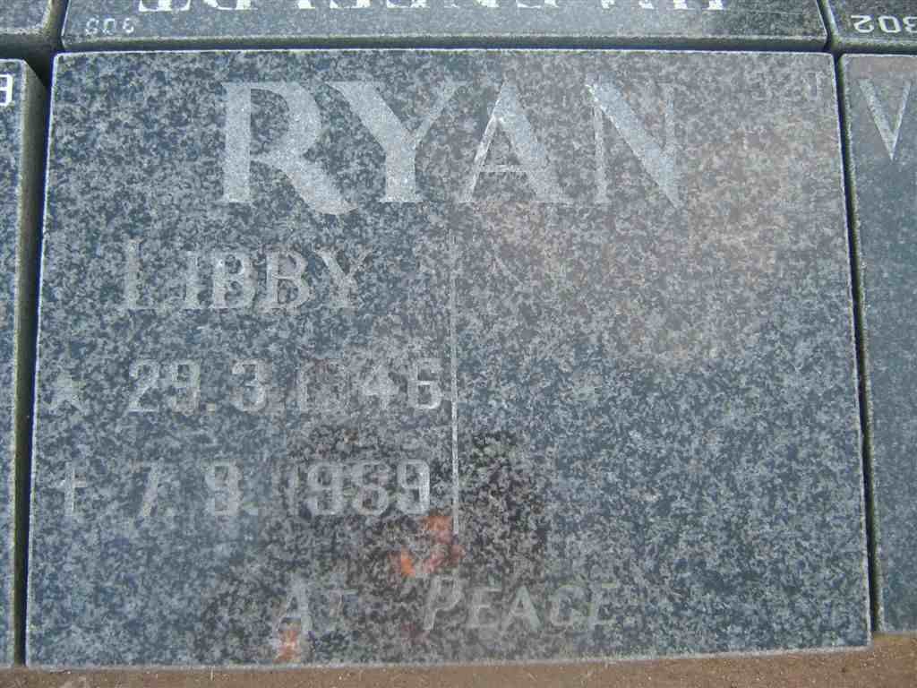 RYAN Libby 1946-1989