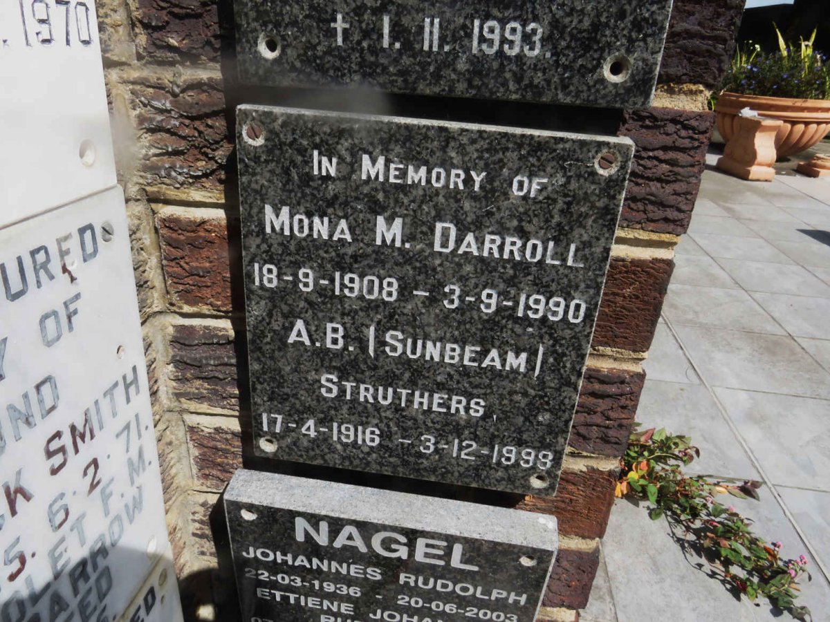 DARROLL Mona M. 1908-1990 :: STRUTHERS A.B. 1916-1998