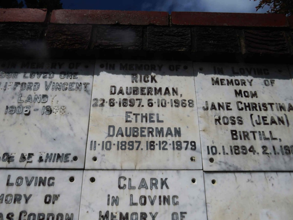 DAUBERMAN Rick 1897-1968 &amp; Ethel 1897-1979