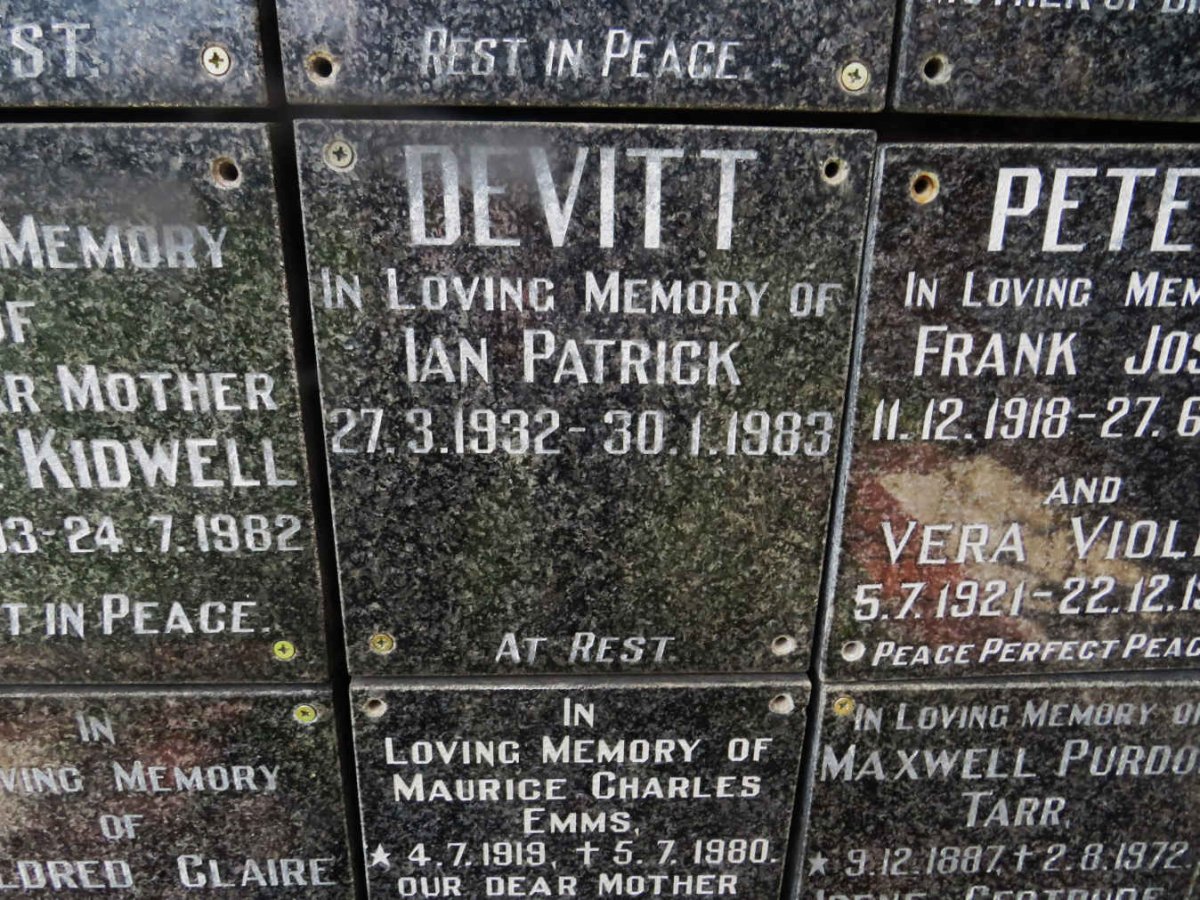 DEVITT Ian Patrick 1932-1983