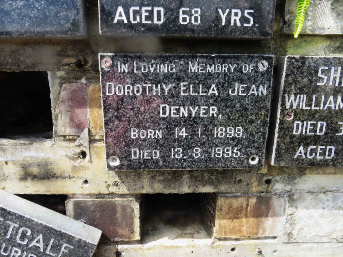 DENYER Dorothy Ella Jean 1899-1995