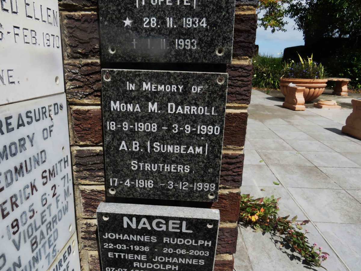 DARROLL Mona M. 1908-1990 :: STRUTHERS A.B. 1916-1998