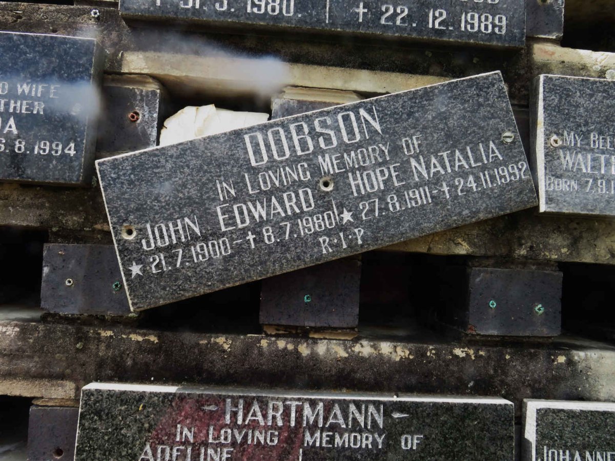 DOBSON John Edward 1900-1980 &amp; Hope Natalia 1911-1992