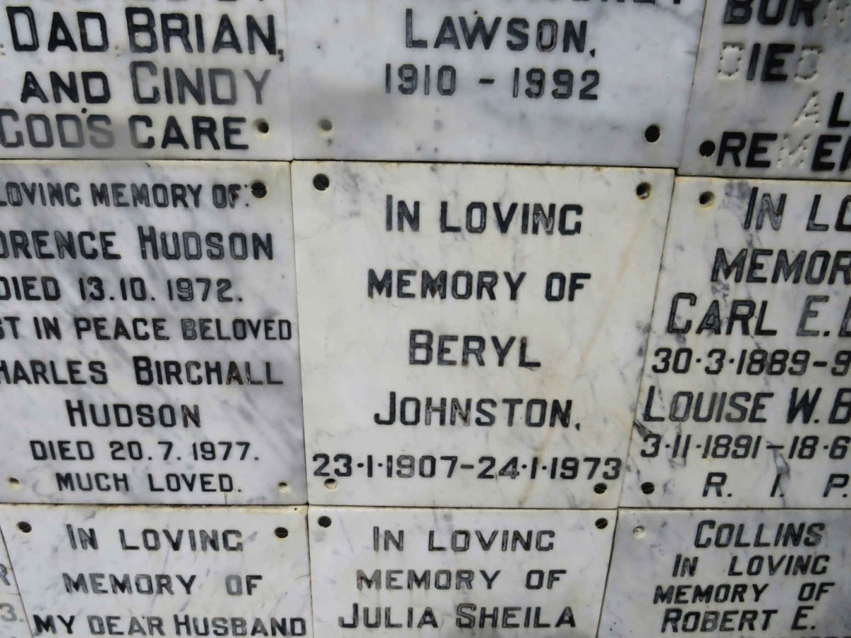 JOHNSTON Beryl 1907-1973