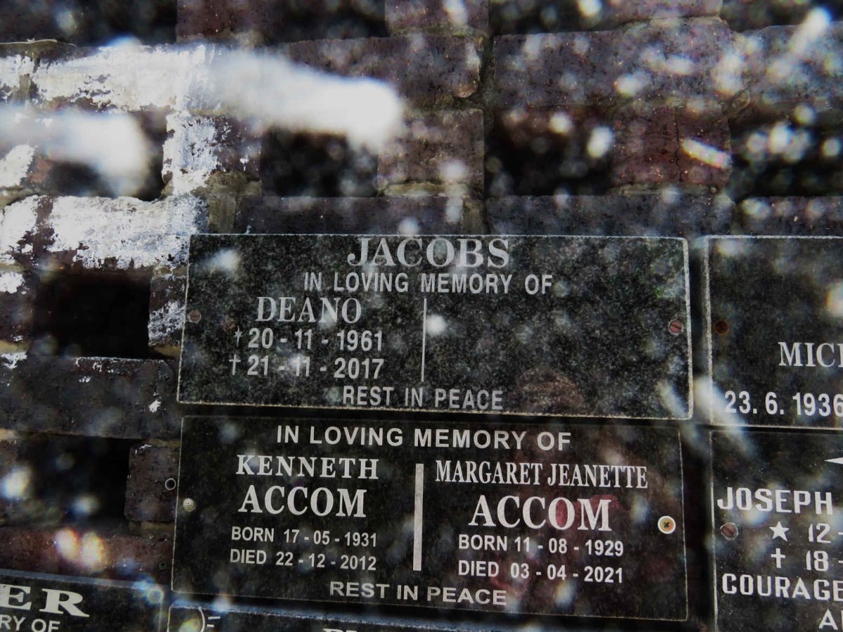 JACOBS Deano 1961-2017