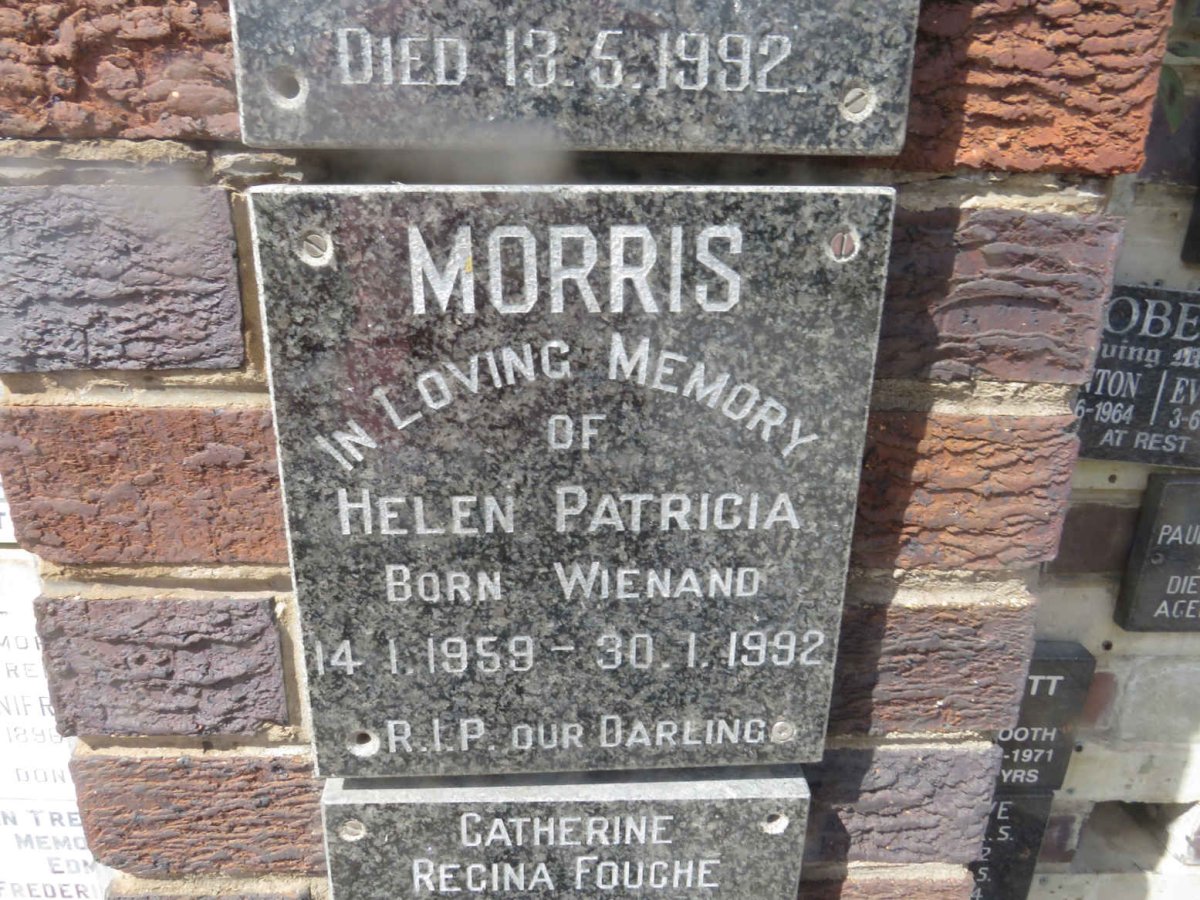 MORRIS Helen Patricia nee WIENAND 1959-1992